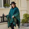 A fashionable and versatile light green patterned lady's shawl for spring and summer details Picture